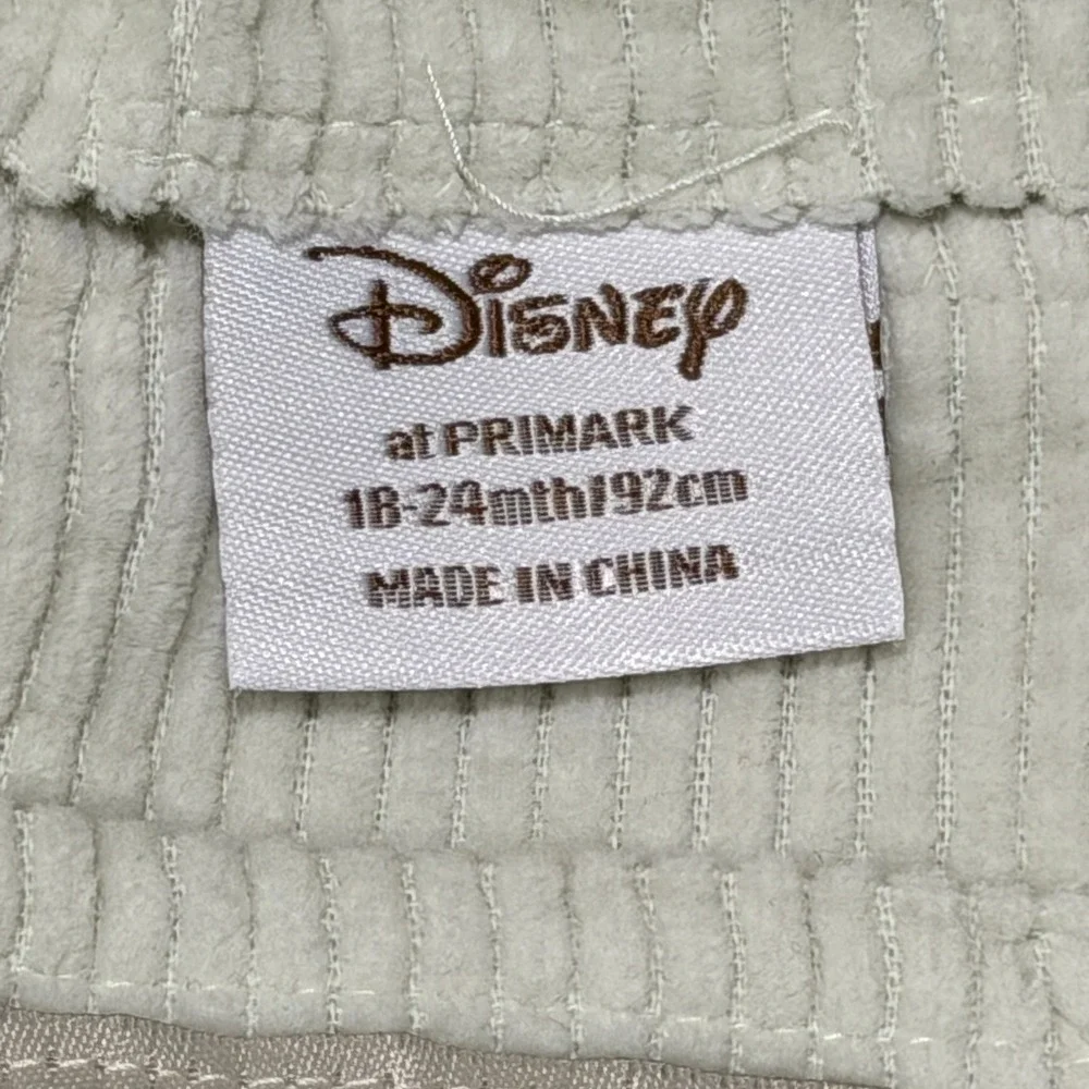Vtg Disney Winnie the Pooh Dress Girls Baby 18-24M Sage Green Corduroy Y2K